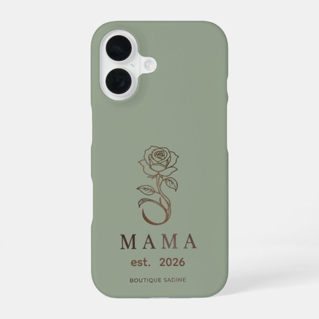 Personalised MAMA Rose Ivory iPhone Case (Back)