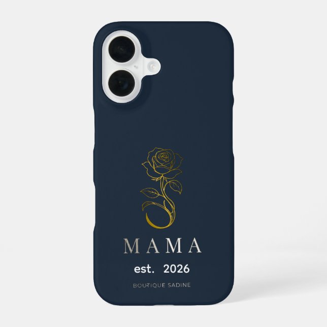 Personalised MAMA Rose Navy iPhone Case (Back)