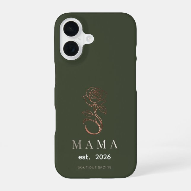 Personalised MAMA Rose Olive iPhone Case (Back)