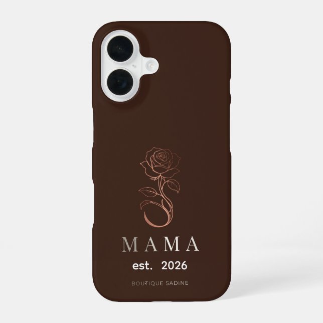 Personalised MAMA Rose Rich Espresso iPhone Case (Back)
