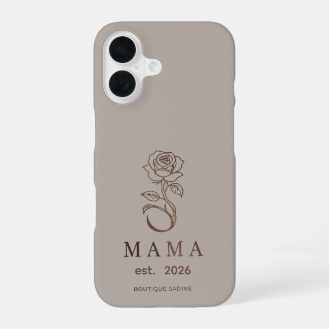 Personalised MAMA Rose Sage Green iPhone Case (Back)