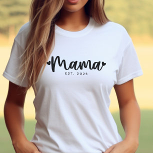 Personalised Mama Script Hearts Mother To Be Gift T-Shirt