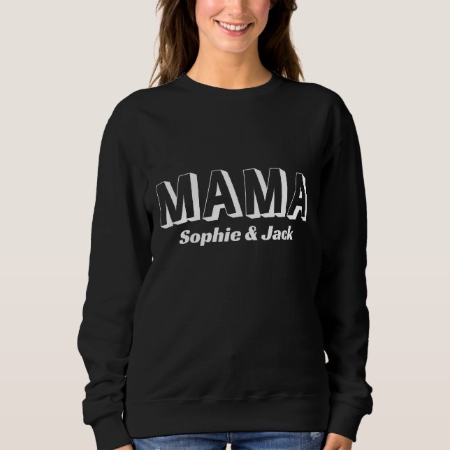 Personalised Mama Sweatshirt with Kid Names (Front)