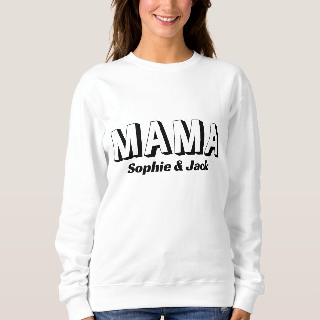 Personalised Mama Sweatshirt with Kid Names (Front)