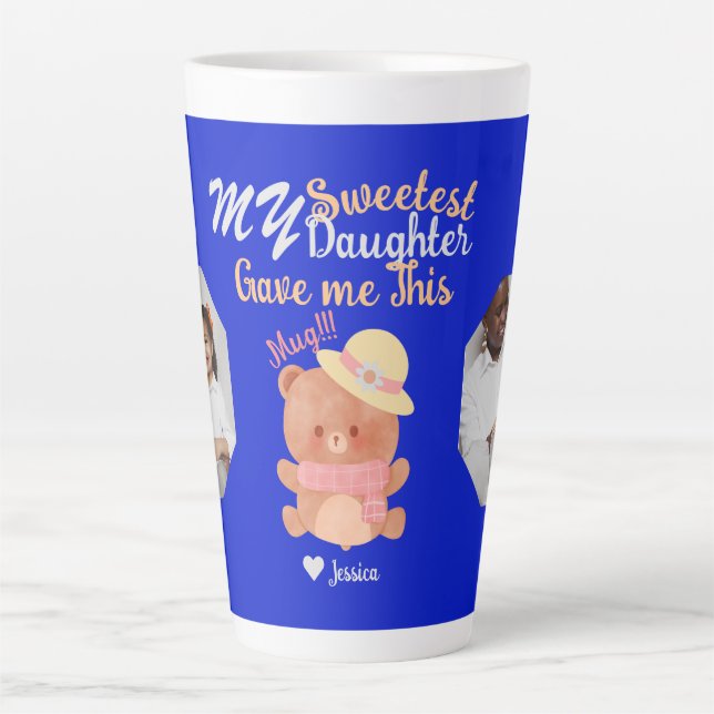 Personalised Mama & Sweetest Daughter Names Photo  Latte Mug (Front)