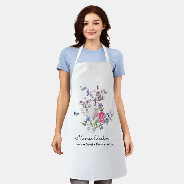 Personalised Mama's Garden Apron (Worn)