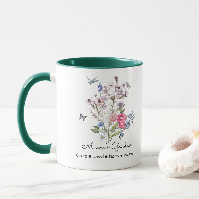 Personalised Mama's Garden Mug (With Donut)