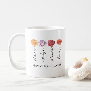 Personalised Mama's Love Blooms Birth Month Flower Coffee Mug