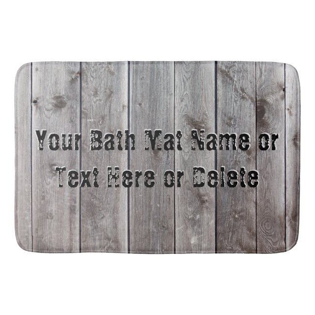 Personalised Man Cave Bathroom Rustic Bath Mat (Front)