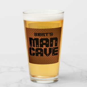 Personalised Man Cave Copper Diamondplate Glass