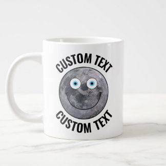 Personalised Man in the Moon Custom Happy Face Large Coffee Mug