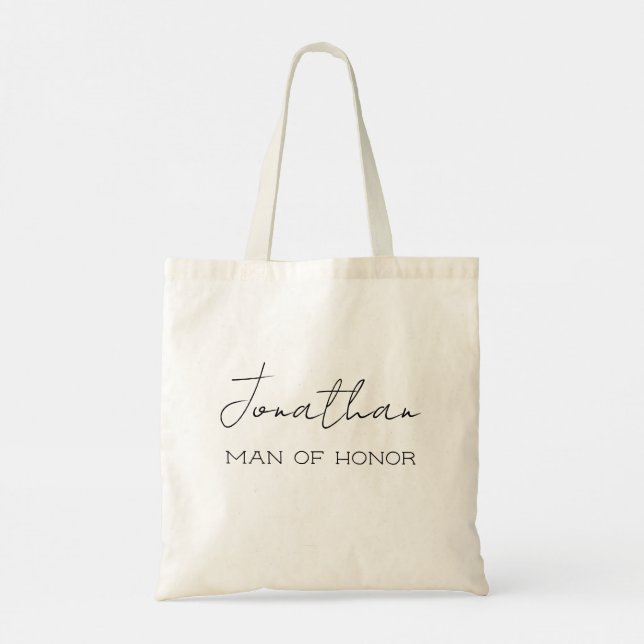 Personalised Man of Honour Tote Bag (Back)