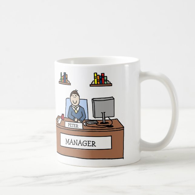 Personalised "Manager" cartoon mug (Right)