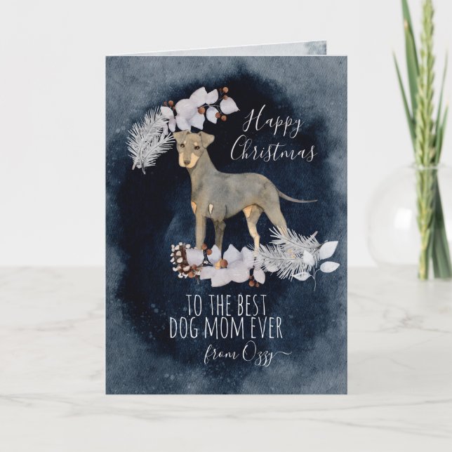 Personalised Manchester Terrier Christmas Holiday Card (Front)