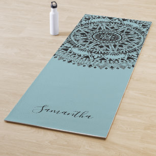 Personalised Mandala Blue Yoga Mat