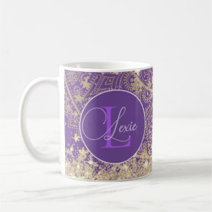Personalised Mandala with Gold Stars Monogram Coffee Mug