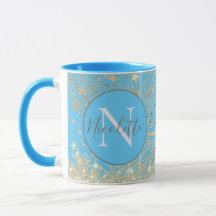 Personalised Mandala with Gold Stars Monogram