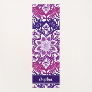 Personalised Mandala Yoga Mat Purple Pink Ombre