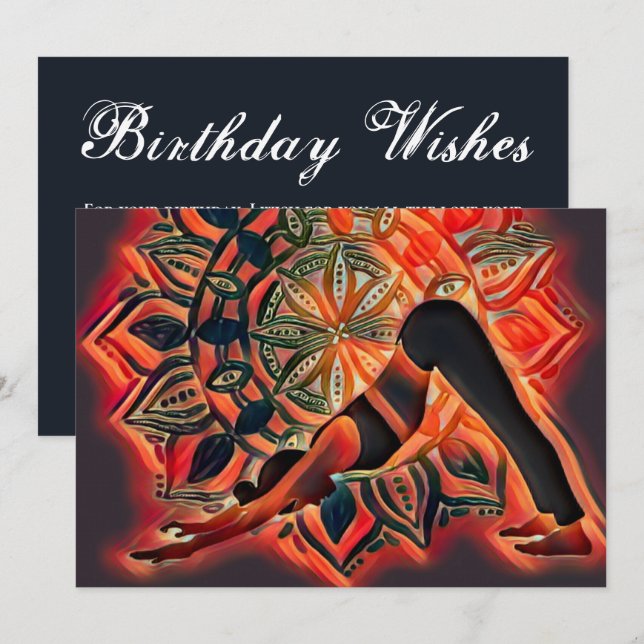 Personalised Mandala Yoga Spiritual Happy Birthday (Front/Back)