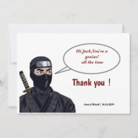 Personalised Manga Comic Ninja Thank You Card 