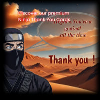 Personalised Manga Comic Ninja Thank You Card 