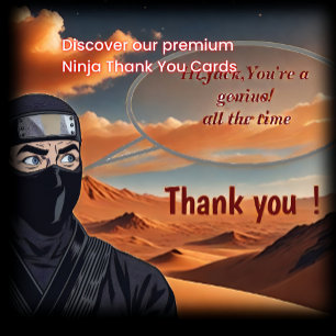 Personalised Manga Comic Ninja Thank You Card 