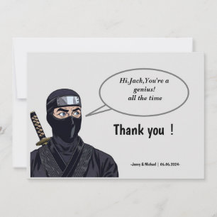 Personalised Manga Comic Ninja Thank You Card