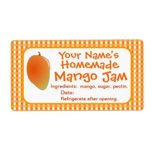 Personalised Mango Jam Canning Jar Labels Stickers