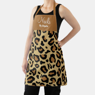 Personalised Manicurist Nail Tech leopard Apron