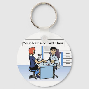 Personalised Manicurist, Nail Tech - Male Cartoon Key Ring