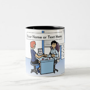 Personalised Manicurist, Nail Tech - Male Cartoon Two-Tone Coffee Mug