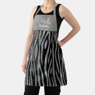 Personalised Manicurist Nail Tech Zebra   Apron
