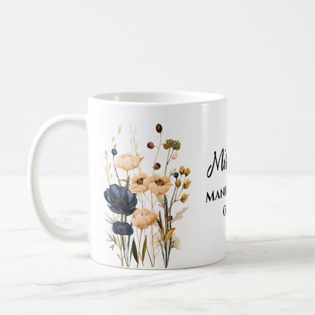 Personalised Manifestation Floral Coffee Mug (Left)