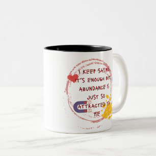 Personalised Manifestation Funny Abundance Gift Two-Tone Coffee Mug