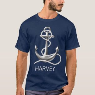 Personalised man's anchor nautical t-shirt