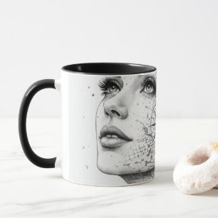 Personalised Map Compass Woman Art Vintage Chic Mug