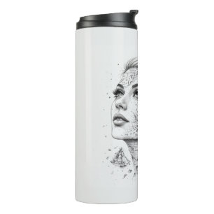 Personalised Map Compass Woman Art Vintage Chic Thermal Tumbler