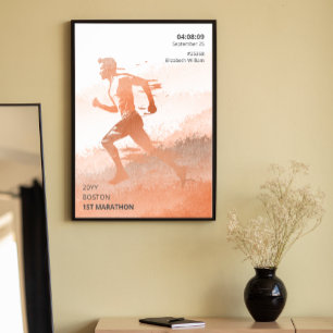 Personalised Marathon Race Runner Gift Poster
