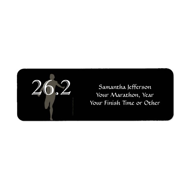 Personalised Marathon Runner 26.2 Keepsake Black (Front)