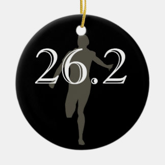 Personalised Marathon Runner 26.2 Keepsake Black Ceramic Tree Decoration