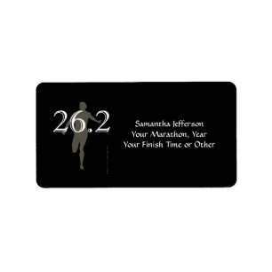 Personalised Marathon Runner 26.2 Keepsake Black Label