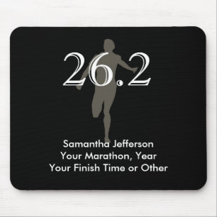 Personalised Marathon Runner 26.2 Keepsake Black Mouse Mat