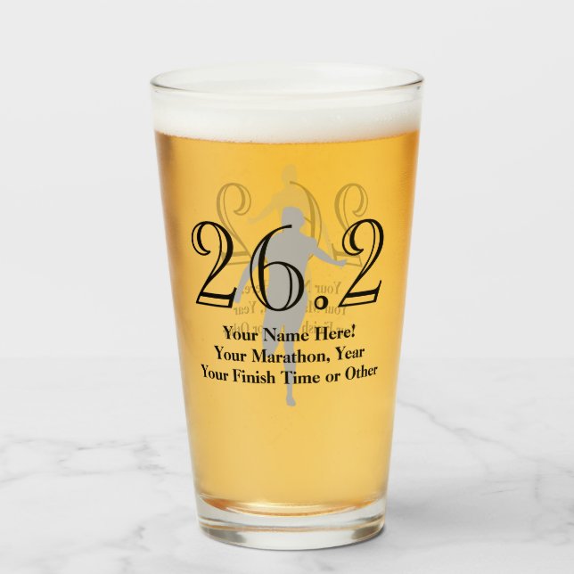 Personalised Marathon Runner 26.2 Keepsake Medal M Glass (Front Filled)