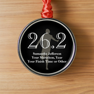 Personalised Marathon Runner 26.2 Keepsake Medal Metal Tree Decoration