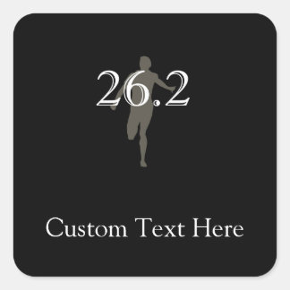 Personalised Marathon Runner 26.2 Keepsake Square Sticker