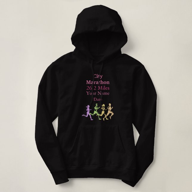 Personalised Marathon Runner Hoodie (Design Front)