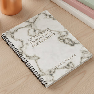 Personalised Marble Extremely Important Sketchbook Notebook