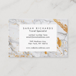 Personalised Marble & Gold Splash Business Card