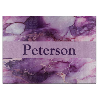Personalised Marble Look Glass Cutting Board
