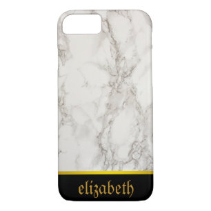 personalised Marble Pattern and Faux Gold Foil iPhone 8/7 Case